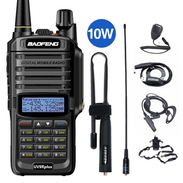 Walkie Talkie Baofeng UV 9R plus 10W IP68 à prova d'água de alta potência CB Ham 20 KM Long Range UV9R portátil Rádio bidirecional caça l230731