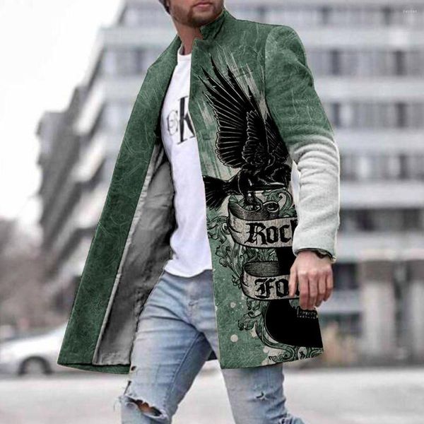 Trench da uomo 2023 Autunno Moda Plaid Giacca a vento Casual Streetwear Cappotto Gentleman Cappotto lungo di lusso Manteau