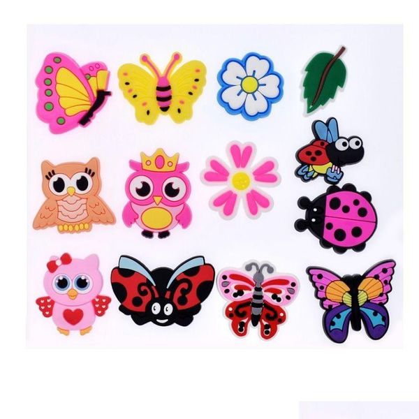 Accessori per scarpe Accessori Butterfly Pvc Carteon Chamms Ornaments Fit for Shoes Braccialetti per bambini Bande di decorazione per bambini BR Serie BR casualmente