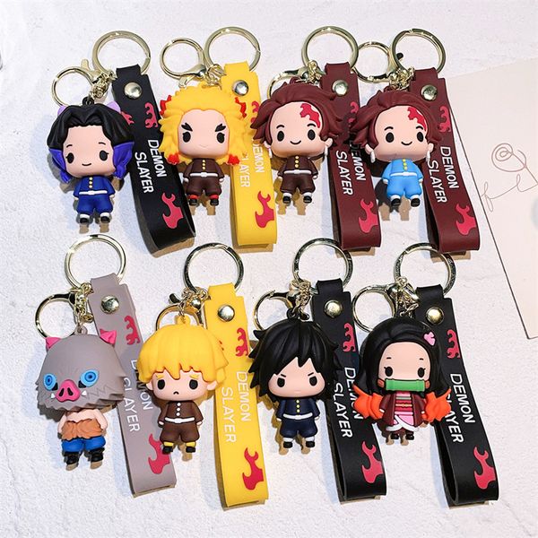 Симпатичная аниме -матча Charm Key Ring Fob Подвеска Lovely The Blade of Ghost Destruction Coll Coll Count Pars