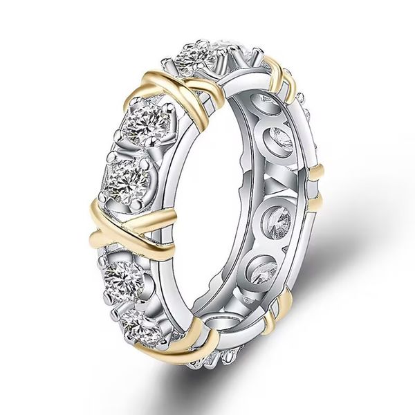 Lüks Moda Çapraz Zirkon Yüzükleri Kadınlar İçin Düğün Nişan Yüzüğü Romantik Sevgililer Günü Yıldönümü Hediye Takı Anillo