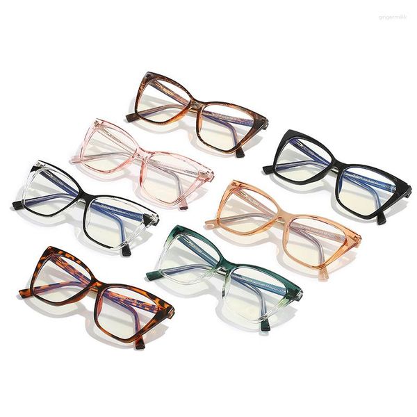 Sonnenbrille TR90 Cat Eye Frauen Brillengestell Mode Klare Anti-Blaulicht-Brille Retro-Frühlingsscharnier Männer Optische