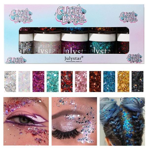 Body Glitter 10 Color Shimmery Powder Brilho de alta qualidade Brilho de longa duração Névoa cintilante Cosmético 230801