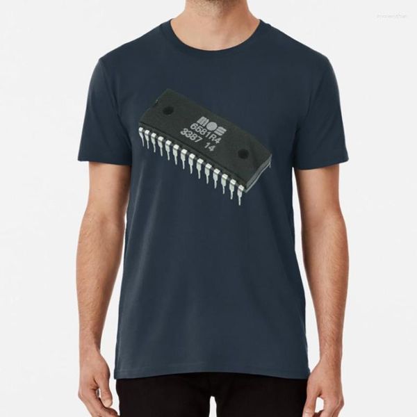 Herren T-Shirts Sid Chip T-Shirt C64 Commodore 64 Computer Retro 8bit 8 Bit Chiptune CBM Lustiger hochwertiger Druck Casual Cotto