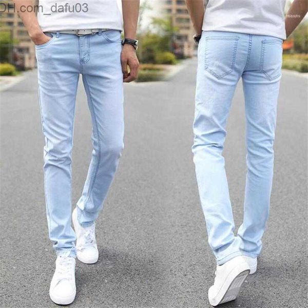 Jeans Masculino Jeans Masculino Denim Slim Fit Calças Masculinas Stretch Azul Claro Alta Qualidade Moda Casual Cow Boy Masculino1 Z230801