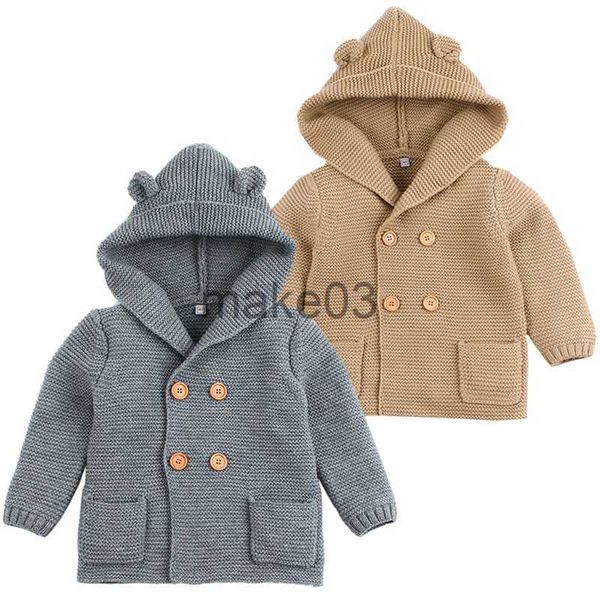 Strickjacke Winter Pullover Für Baby Mädchen Strickjacken Herbst Mit Kapuze Neugeborenen Jungen Gestrickte Jacken Cartoon Bär Kinder Langarm Kleidung J230801