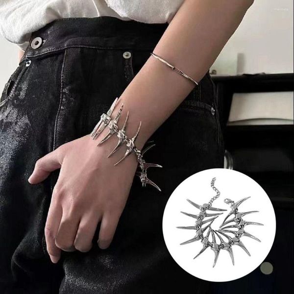 Pulseiras de ligação Metal Espinho Pulseira Moda Jóias Moderno Punk Unissex Super Legal Peixe Bone Bracelete Mulheres Homens