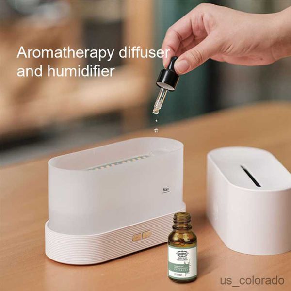 Luftbefeuchter 180 ml Aroma Diffusor Parfüm Luftbefeuchter mit LED-Beleuchtung Flamme Lampe ätherisches Öl Aromatherapie Maschine Cool Mist Fogger R230801