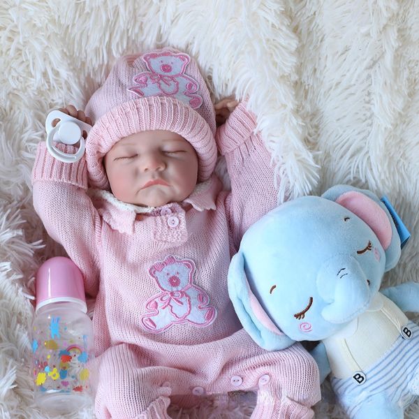 Bambole 17 pollici Realistico Reborn Baby Doll Corpo in silicone pieno nato Giocattolo per bambini 43 cm Giocattoli regalo di compleanno realistici per ragazze 230731