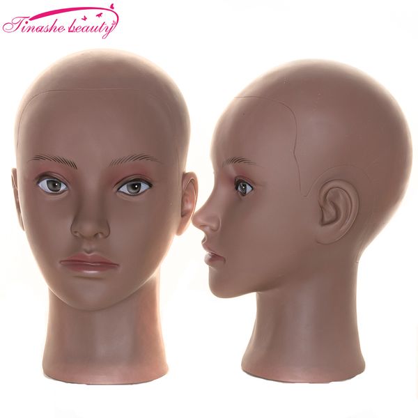 Стенд парика Tinashe Beauty African Mannequin Head за то, чтобы сделать показ париков, покажите косметологию, маникн, глава кукол, лысой, голова 230731