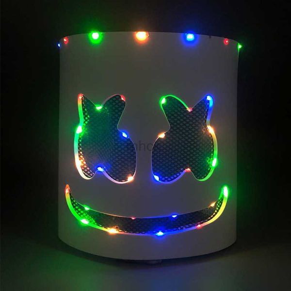 Maschere per feste LED Marshmallow Cos Maschera per la danza DJ Decorazione per feste Mostra oggetti di scena Forniture per luci a led Halloween Masquerade Party Cosplay Prop HKD230801