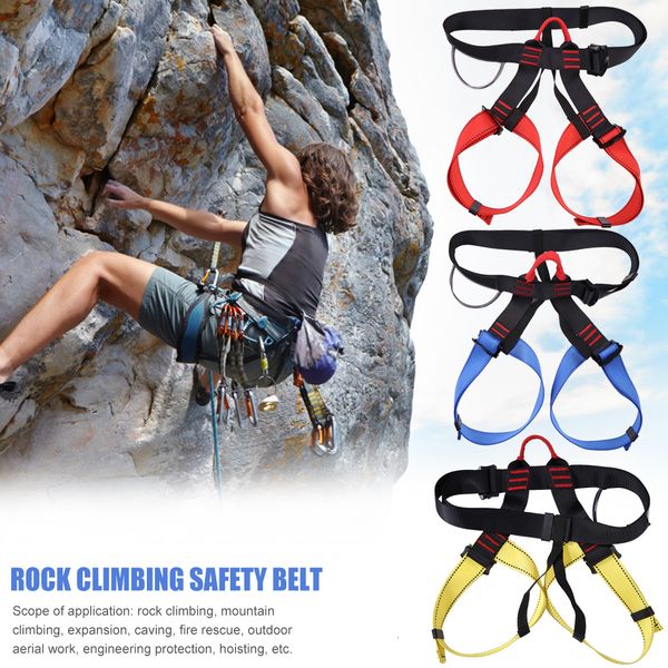 Cordas de Escalada Arnês de Rocha ao Ar Livre Cinto de Segurança de Meio Corpo Equipamento de Sobrevivência Aérea Profissional Suporte de Cintura 230801