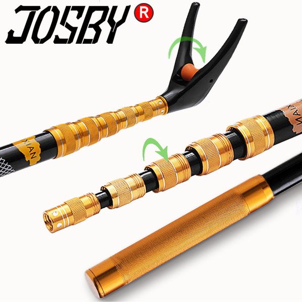 Accessori da pesca JOSBY Portacanne Stream Hand Pesca Telescopico Fibra di carbonio Pieghevole ultraleggero 1 7M 2 1M 2 4M Attrezzatura 230801