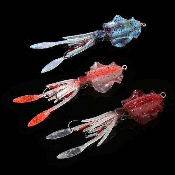 Iscas Iscas 15Cm 60G Uv Glow Fishing Soft Squid Lure Octopus Calamar Pesca Mar Sea Fishingwobbler Bait Jigs Sile Drop Delivery Spo Dhj0D