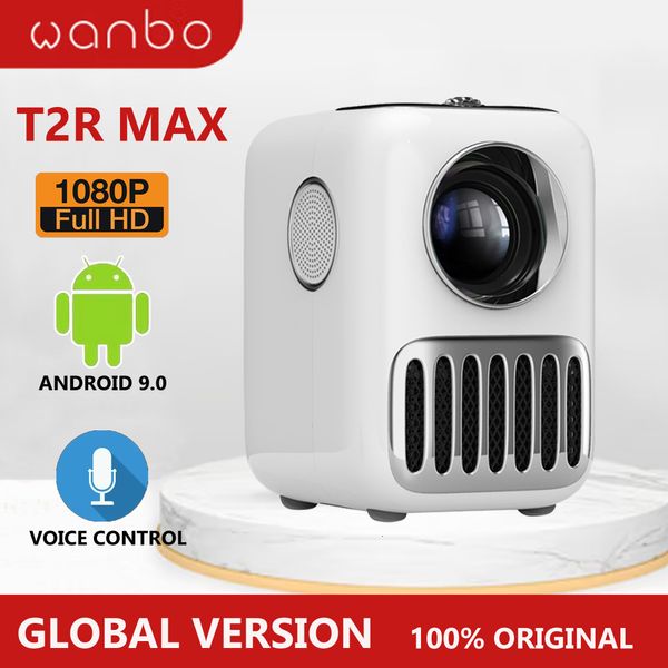 Intelligente Projektoren Globale Version Wanbo T2R MAX Projektor Full HD 1080P Mini LED WIFI BT 4K 1920*1080P 1GB16GB Tragbarer Projektor für Home Office 230731