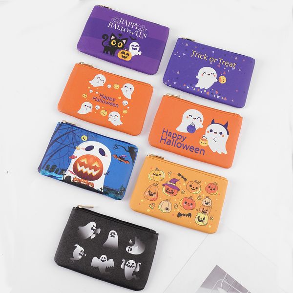 Porta-cartões de identidade PU Halloween mini organizador bolsa para doces ou travessuras bolsa de mão DOM106-C23-70