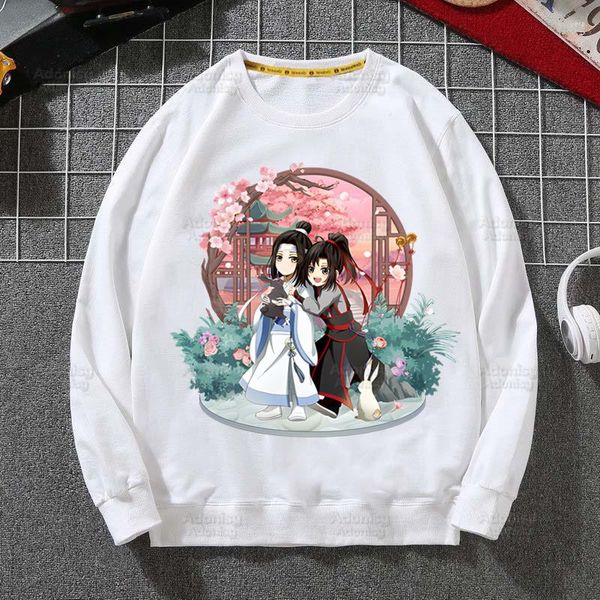 Moletons masculinos Mo Dao Zu Shi The Untamed Lan WangJi Wei Wu Xian Moletons de lã Harajuku Streetwear Top Outono Primavera Pulôver com gola O