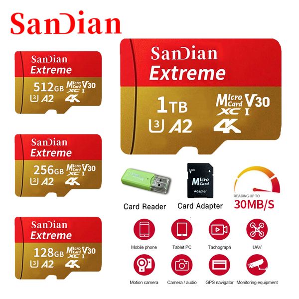 Hafıza Kartları Sert Sürücüler Yüksek Hızlı 1tb 512GB Mikro SD Bellek Kartı 256GB USB Sürücü Büyük Kapasiteli Micro TF Flash SD Kart 128 GB Bilgisayar Fonesicamera 230731