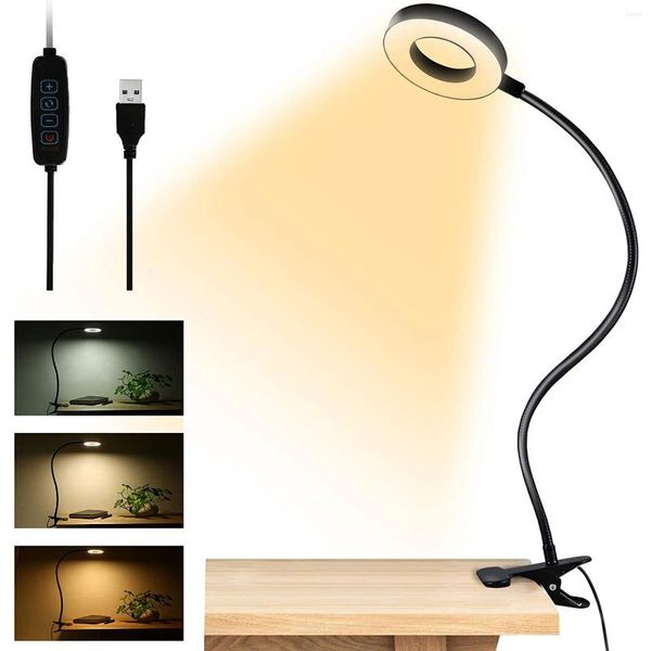 Настольные лампы отдали от Ru Lamp Book Book Light USB Светодиодный мини-зажимной стой