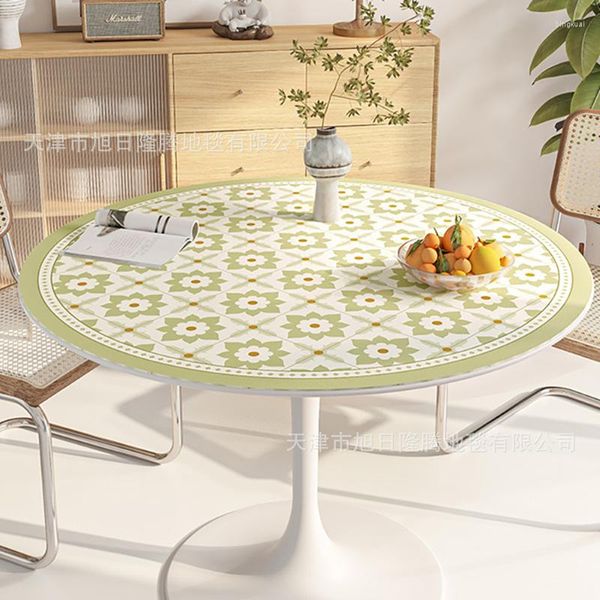 Toalha de Mesa Flor Almofada Circular Couro PVC Cubre Mesa Camilla Redonda Café Pequeno 45TMCXDT01