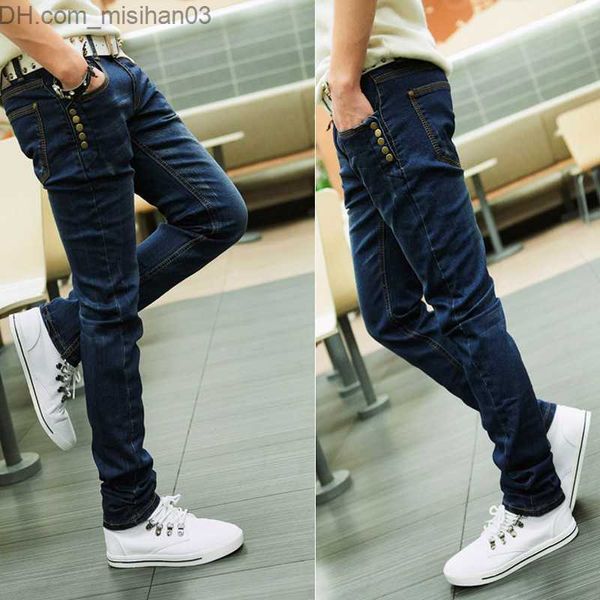 Calças masculinas coreanas Ultra-Fhin Jeans Skinny Primavera/verão/outono Homens casuais longas calças jovens de jovens de jovens calças de lápis Z230801