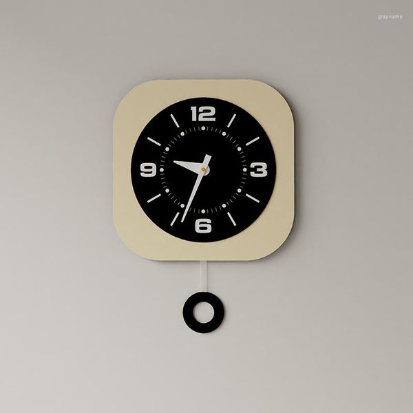 Orologi da parete Minimalista Orologio da soggiorno sospeso Internet Celebrity Design di fascia alta Creativo Silenzioso e gratuito