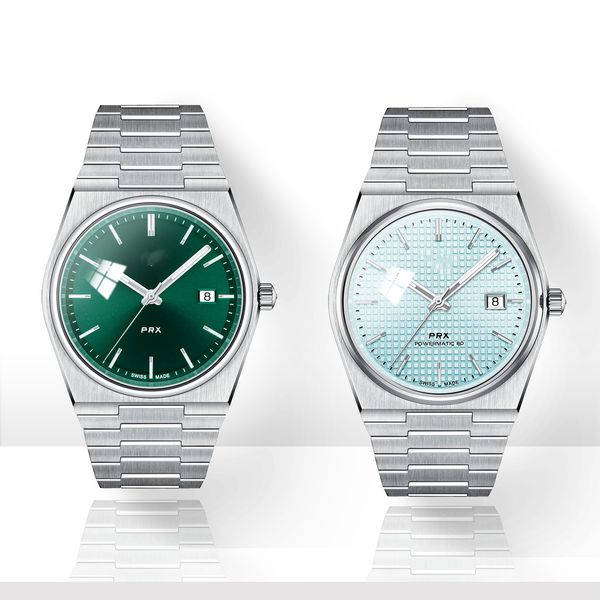 Мужские часы Tiso PRX с автоматическим синим циферблатом и сапфировым механизмом De Luxe, женские часы 35 мм с темным кварцевым механизмом, наручные часы Montre Homme 26
