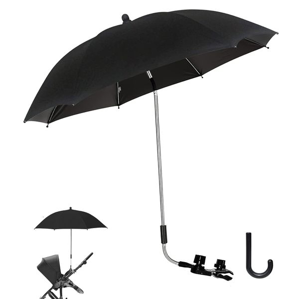 Acessórios de peças de carrinho para sol para proteção carrinho de bebê guarda-sol fácil montado guarda-chuva antiuv carrinho de passeio cadeira de rodas ao ar livre accs preto 80 cm 230731