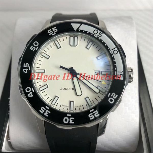 Luxusuhr IW356811 orologi FAMILY orologio di lusso uomo meccanico automatische uhr Sport cinturino in gomma quadrante bianco Orologi da polso196O