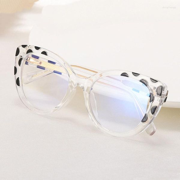 Óculos de sol TR90 Fashion Cat Eye Anti Blue Light Blocking Computer Glasses Frame Women Designer Retro Eyeglasses Ladies Optical