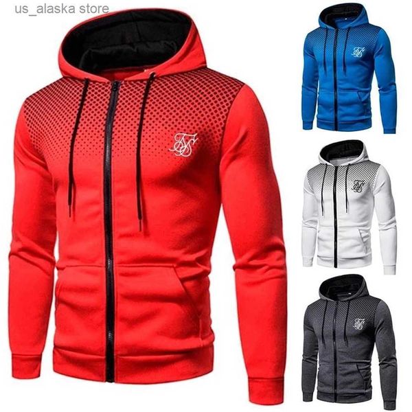 Herren Hoodies Sweatshirts Ropa Hompre High Street Marke SikSilk Plus Samt Druck Polka Dot Herren Hoodie Outdoor Street Sport Laufen Training Sweatshirt T230731