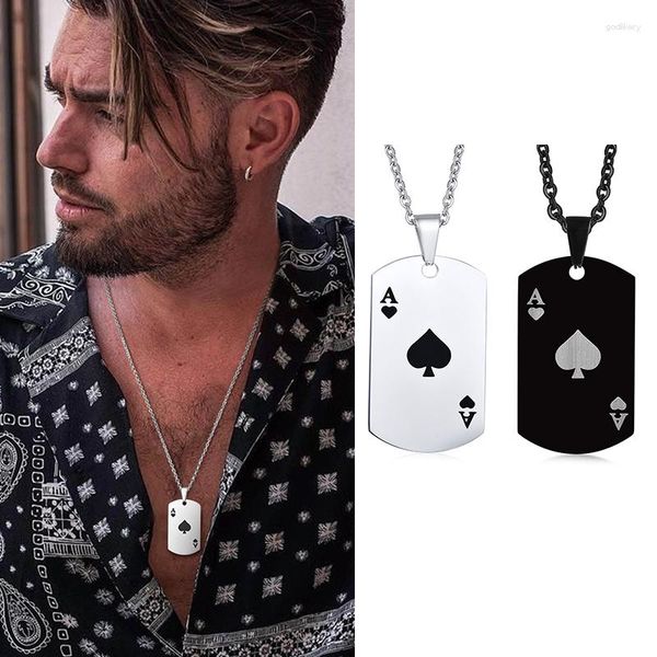 Подвесные ожерелья Ace Poker Card Card Ожерелье из пик, играющих для мужчин