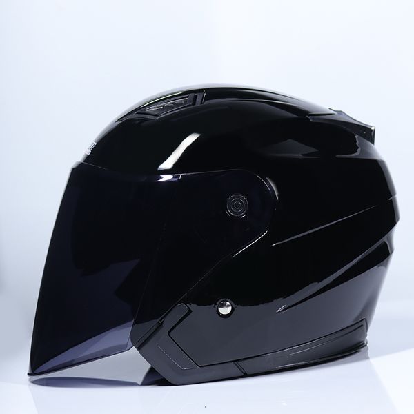 Capacetes de ciclismo marca jiekai capacete de motocicleta quatro temporada unissex scooter elétrico motos meio capacetes viseira dupla 230731