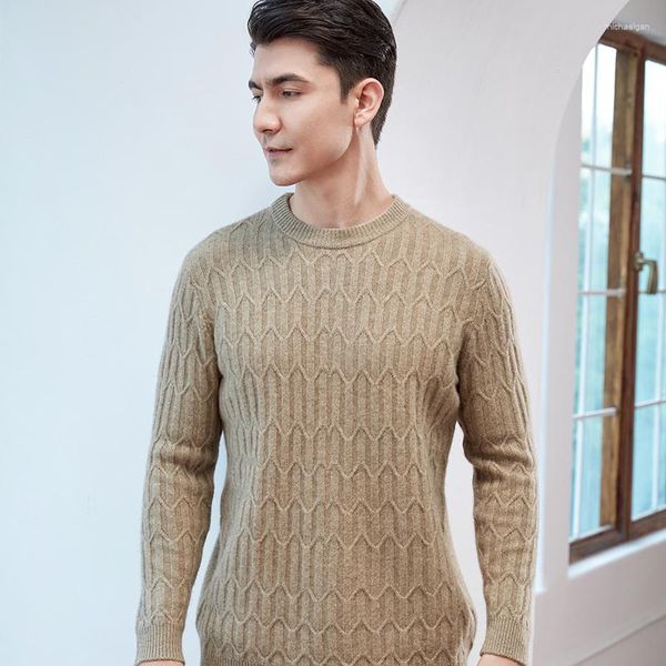 Männer Pullover Reine Wolle Marke Pullover Pullover Herbst Winter Casual Dicke Warme O-ansatz Römischen Buchstaben Gestrickte Top