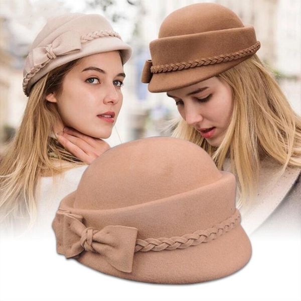 Cappelli a tesa larga Secchiello 100 berretto di lana berretto invernale feltro floreale donna feltro berretto francese berretto fedora cappello invernale fiore 230801