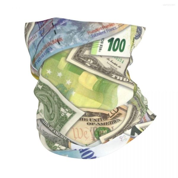 Sciarpe Paper Money Of The World Bandana Neck Cover Stampata Wrap Sciarpa Multifunzione Ciclismo Per Uomo Donna Adulto Lavabile