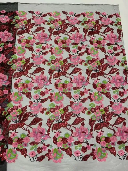 Nigeria Frauen 5 Yards Tüll Pailletten Brautjungfern Abendkleid Spitze formelle Kleider Hochzeitsfeier Stoff Dentelle Kleider Kleidung Handwerk Textile funkle 2023 YQ-3034