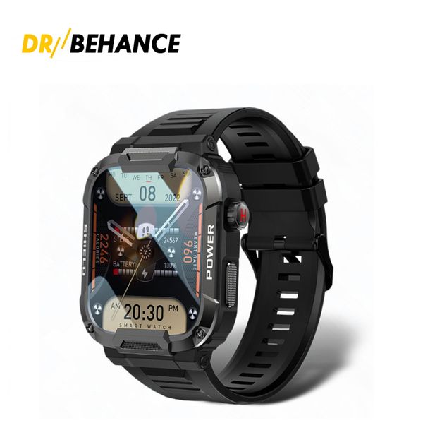 MK66 Rugged Smart Watch Masculino Bateria Grande Reprodução de Música Fitness Rastreador Bluetooth Discagem Chamada Esporte Smartwatch Para Homens