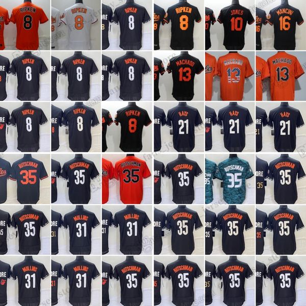 35 Adley Rutschman Beyzbol Forması Cal Ripken Ryan Mountcastle Anthony Santander Brooks Robinson Austin Hays Adam Jones Manny Machado Dikişli Jersey Erkekler S-3XL