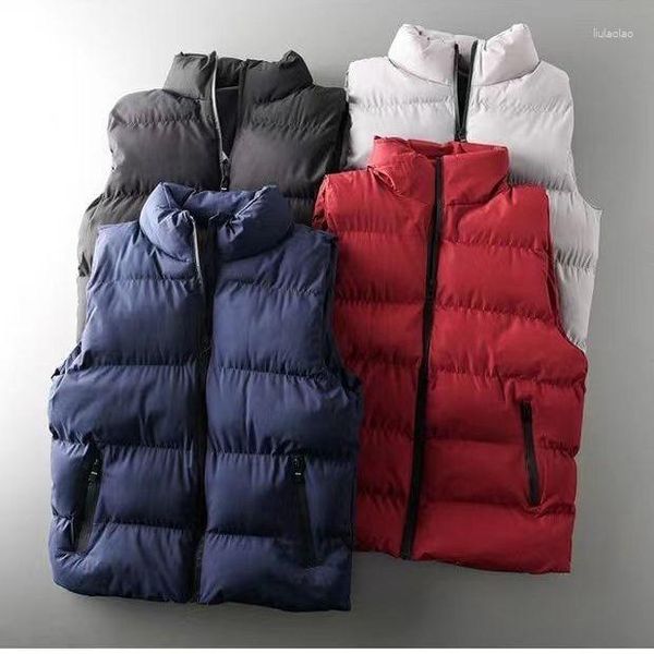 Gilet da uomo 2023 Cappotti di marca di alta qualità Gilet Autunno e inverno Casual Comodo senza maniche Giacche in cotone ispessito tinta unita Y19