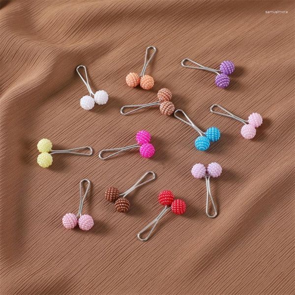 Foulards Voile Aiguille Foulard En Soie Clip Bijoux Cou Perle Waxberry Boule Forme U-Clip Boucle Exposition Broche Broche