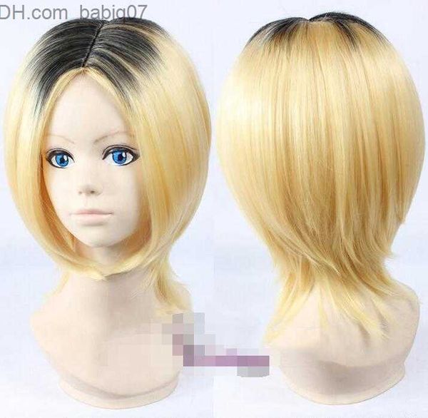 Parrucche sintetiche Spedizione gratuita all'ingrosso Kenma Kozume Parrucca Cosplay Breve Bionda Mix Parrucche sintetiche nere per capelli + berretto parrucca Z230801