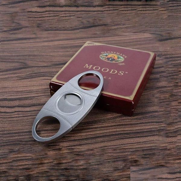 Accessori per sigari Taglierina classica in metallo in acciaio inossidabile Home Easy Utility Sharp Smoking Knife Christmas Sigar Scissors Gift Drop Delive Dhclt