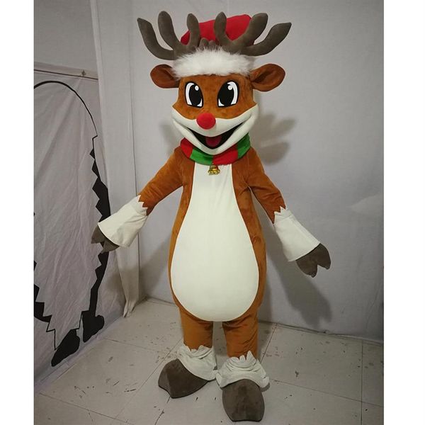 Fantasia de mascote de rena de Halloween de alta qualidade personalizar animal de desenho animado de pelúcia personagem de tema de anime tamanho adulto Carnaval de Natal 1962