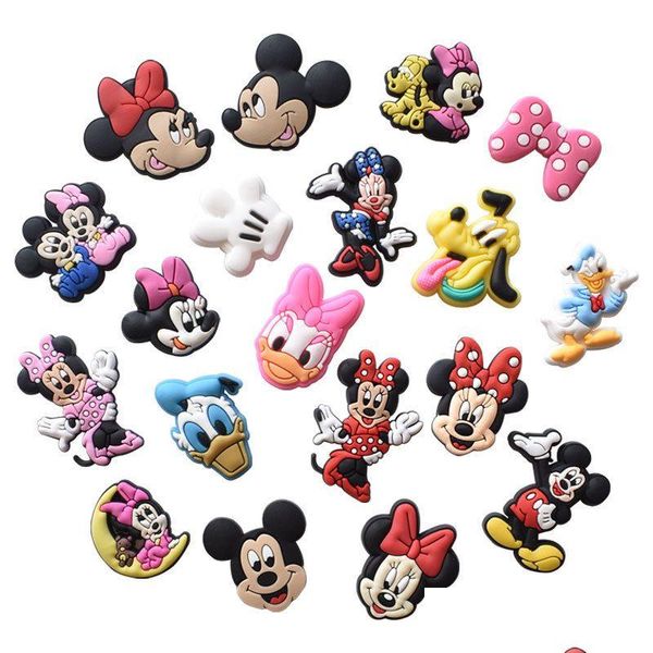 Other Charms Atacado Cute Mouse Duck Cartoon Shoe Accessories Pvc Decoration Buckle Soft Rubber Clog Fast Ship Drop Delivery Jewelry Dh4P2