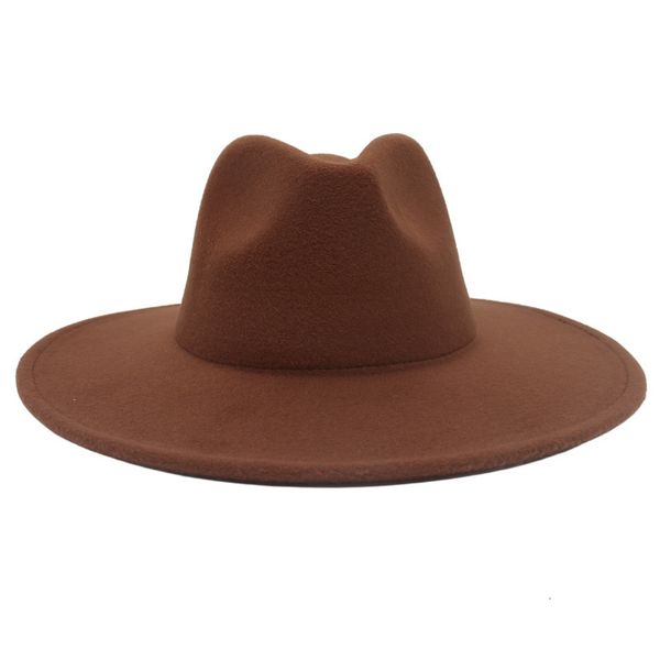 Chapéus de Aba Larga Balde 95cm Grande Chapéu Fedora Clássico Unissex Monocromático Vestido Formal Vintage Feminino Feltro Simples Estilo Britânico Jazz Masculino 230801