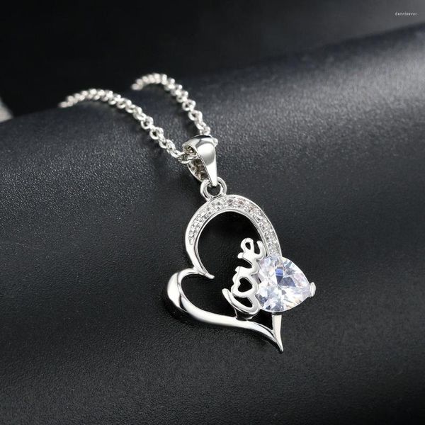 Anhänger Halsketten Koreanische Paar Liebe Herz Halskette Für Frauen Mode Ästhetische Choker Hals Ketten Bunte Kristall Trend Y2k Schmuck N546