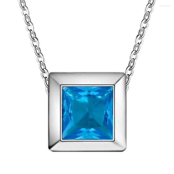 Colares com pingente de luxo cor de prata azul colar de cristal joias da moda lindo bonito estilo de rua boa qualidade AN582