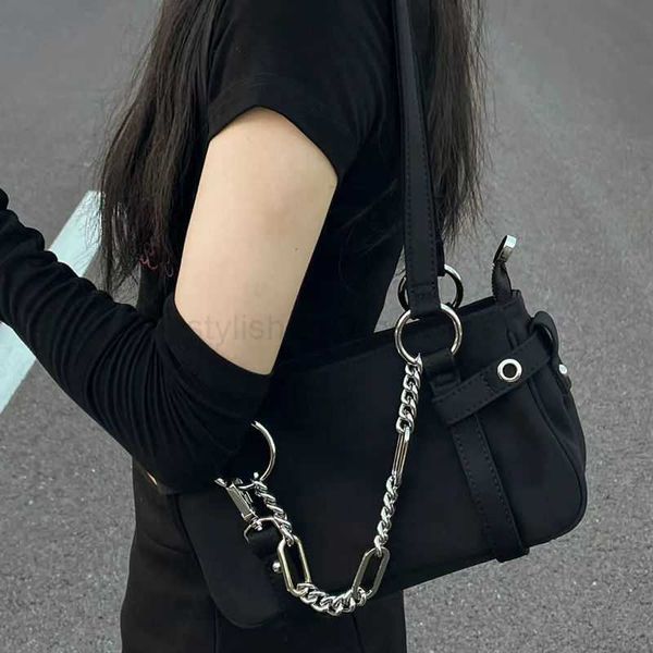 Totes Xiuya Gothic Borsa da donna Trendyol Motorcycle Rider New Black Underwear Borsa a tracolla Solid Street Women Bolso Mujerstylishdesignerbags