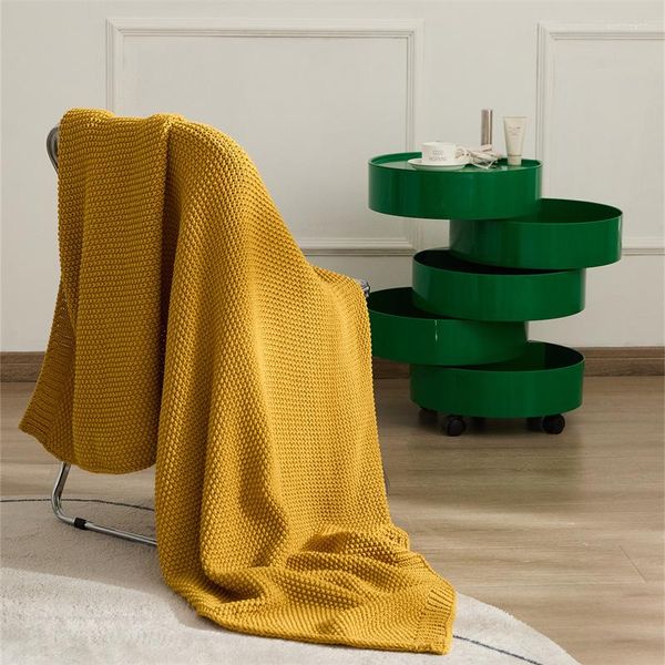 Cobertores de malha de cor sólida cobertor nórdico pastoral macio para a pele para cama sofá sofá capa de piquenique presente têxtil doméstico